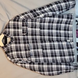 Boston Traders XXL Fleeced Lined 2 pocket front Black plaid